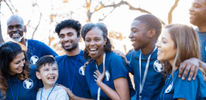 Family and friends volunteering as a way to deal with the loss of a loved one.