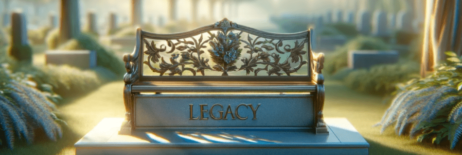 Bench at Cemetery to remind about pre-planning